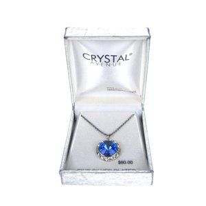 Crystal Avenue Set 3 Necklace Earrings Silverplated Chain 18 In Rhinestones READ